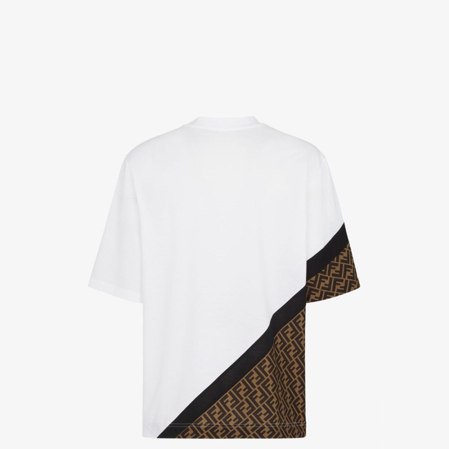 Uomo Fendi Activewear | T-Shirt In Jersey Bianco