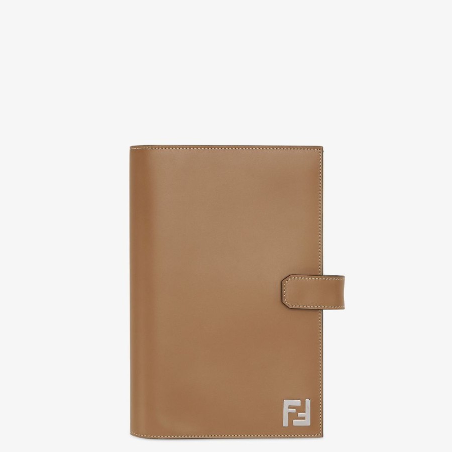 Uomo Fendi Viaggi E Lifestyle | Notebook In Pelle Beige