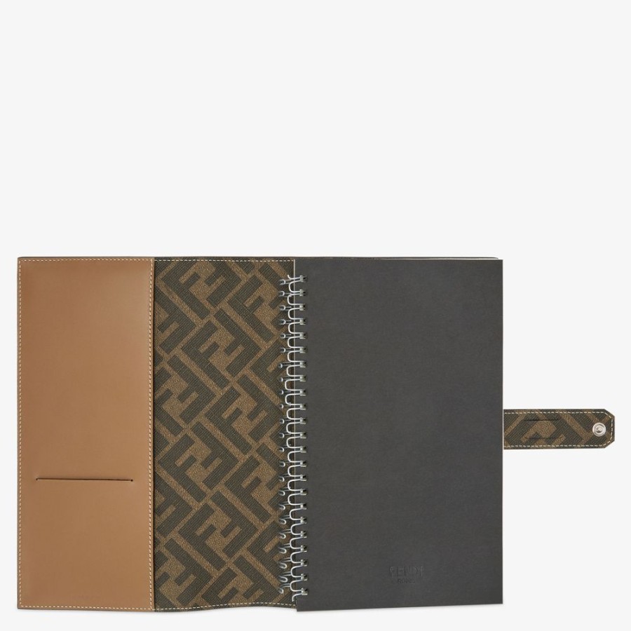 Uomo Fendi Viaggi E Lifestyle | Notebook In Pelle Beige