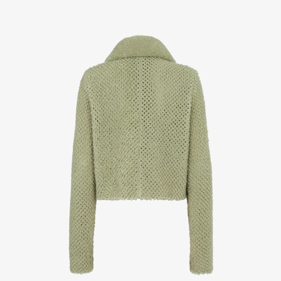 Donna Fendi Cappotti E Capispalla | Giacca In Shearling Verde