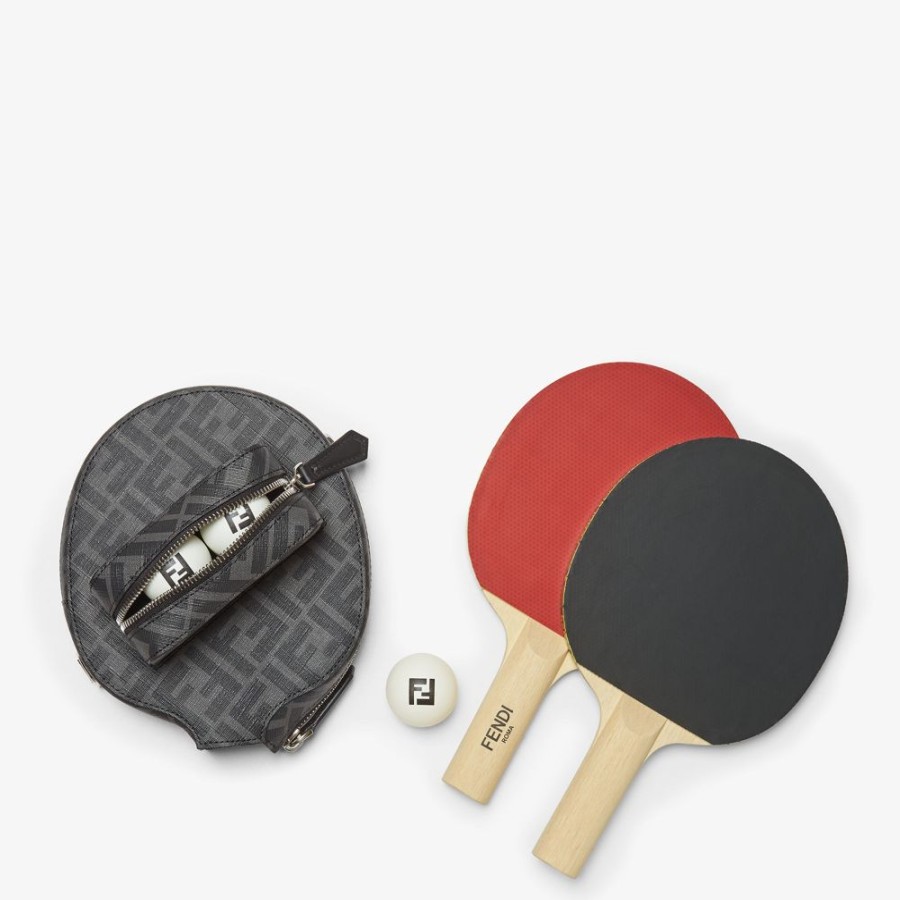 Uomo Fendi Viaggi E Lifestyle | Set Da Ping Pong In Tessuto Nero