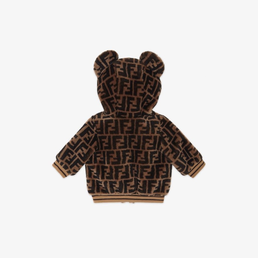 Bambini Fendi Bambina | Bomber Da Orsetto In Shearling Ff