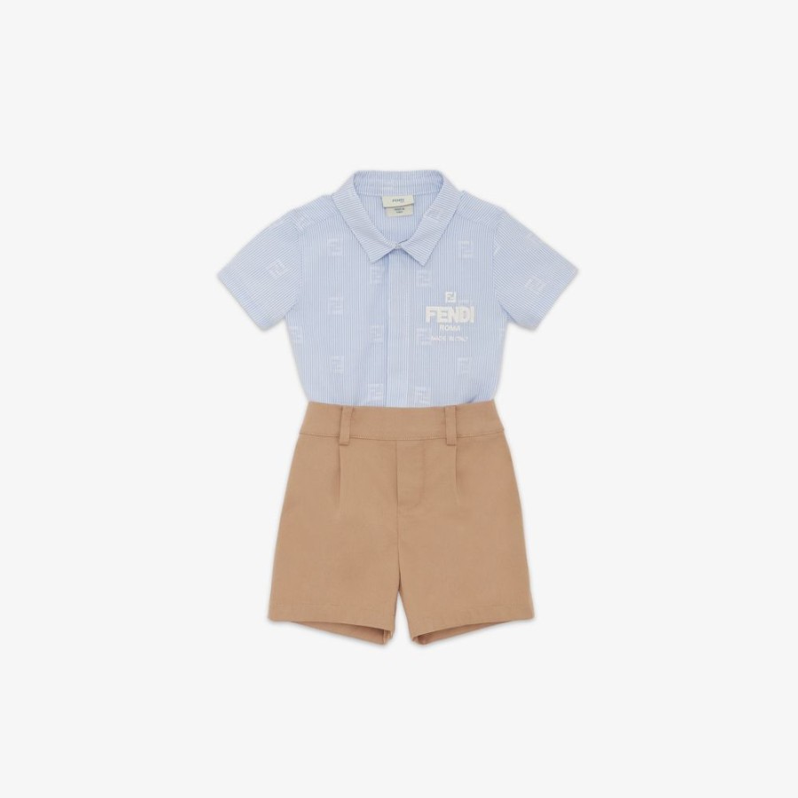 Bambini Fendi Bambino | Tutina Baby In Popeline Multicolor