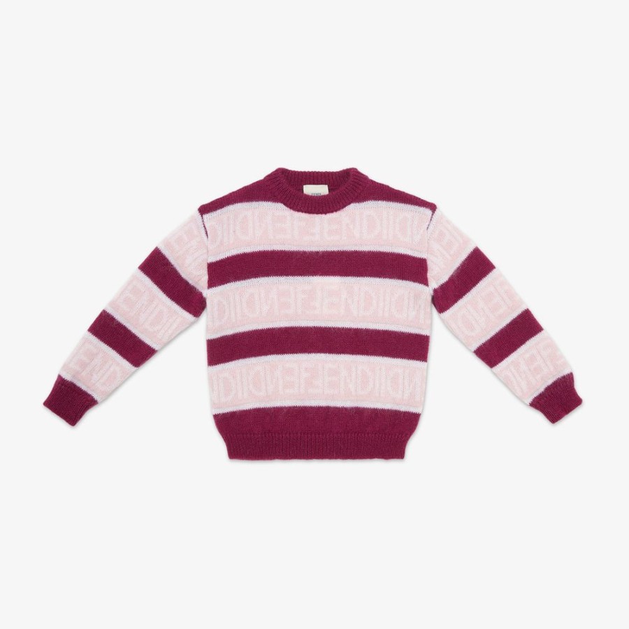 Bambini Fendi Abbigliamento | Maglione Junior In Mohair Multicolor