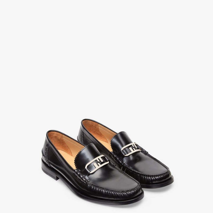 Uomo Fendi Mocassini | Mocassino In Pelle Nera