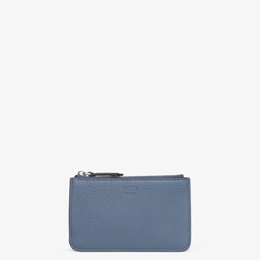 Donna Fendi Portacarte E Piccoli Accessori | Pouch In Pelle Blu