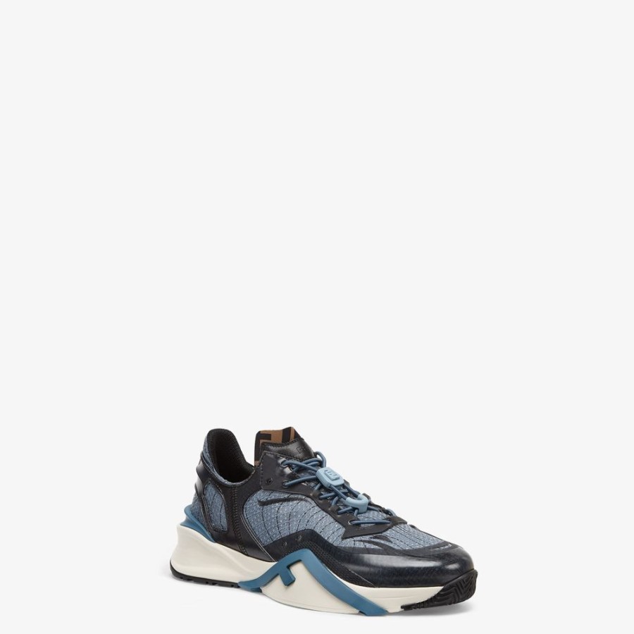 Uomo Fendi Sneakers | Low Top In Tessuto Blu