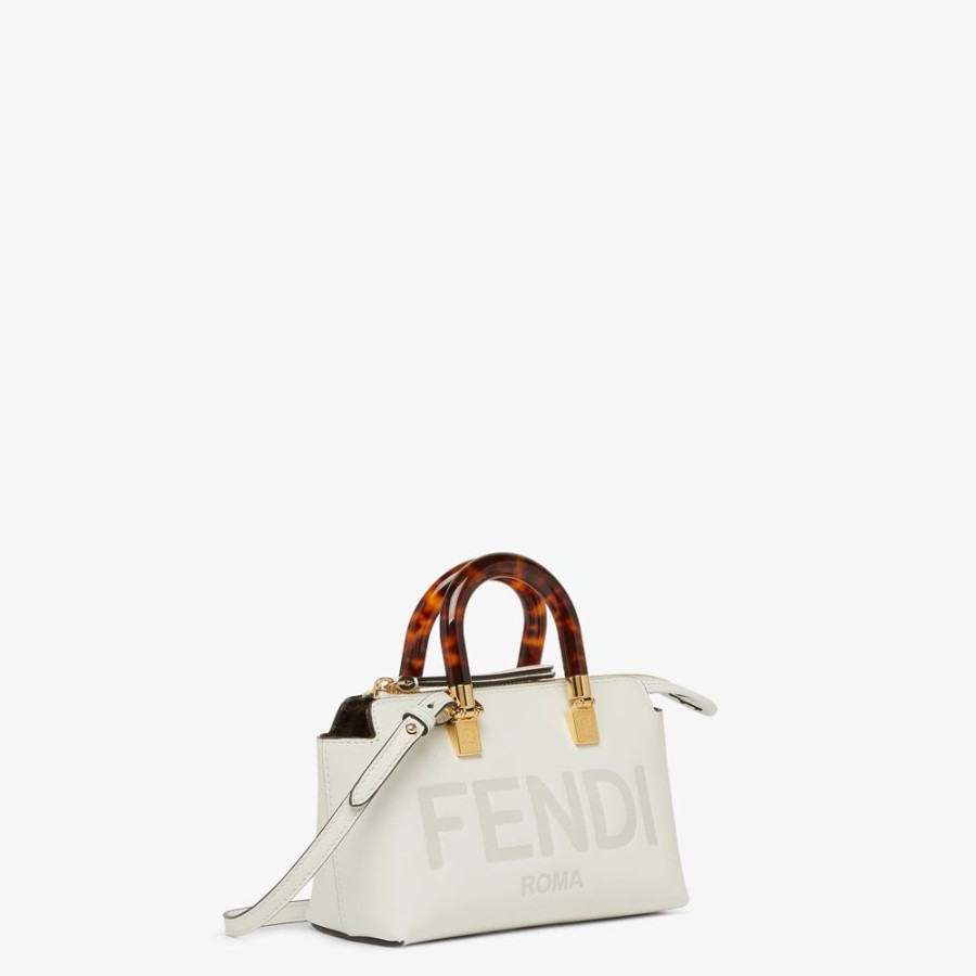 Donna Fendi Borse Mini | Bauletto Piccolo In Pelle Bianca