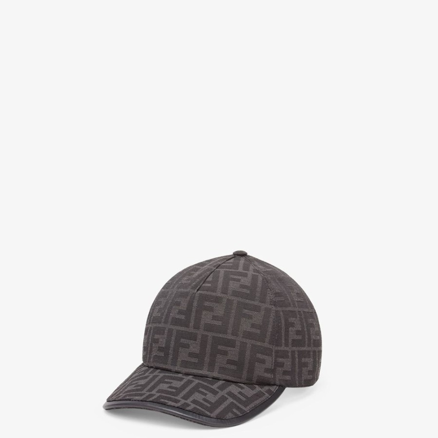 Uomo Fendi Cappelli E Guanti | Baseball Cap In Tessuto Jacquard Ff