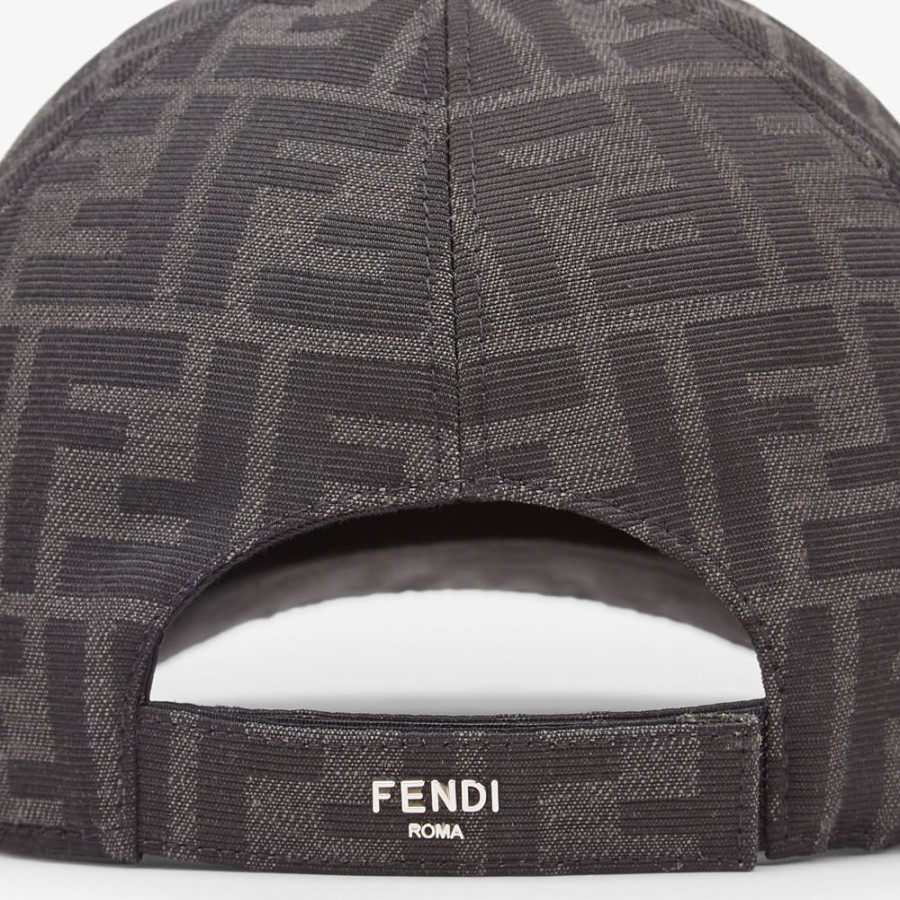 Uomo Fendi Cappelli E Guanti | Baseball Cap In Tessuto Jacquard Ff