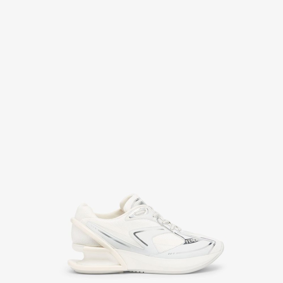 Donna Fendi Sneakers | Runner In Tessuto Bianco