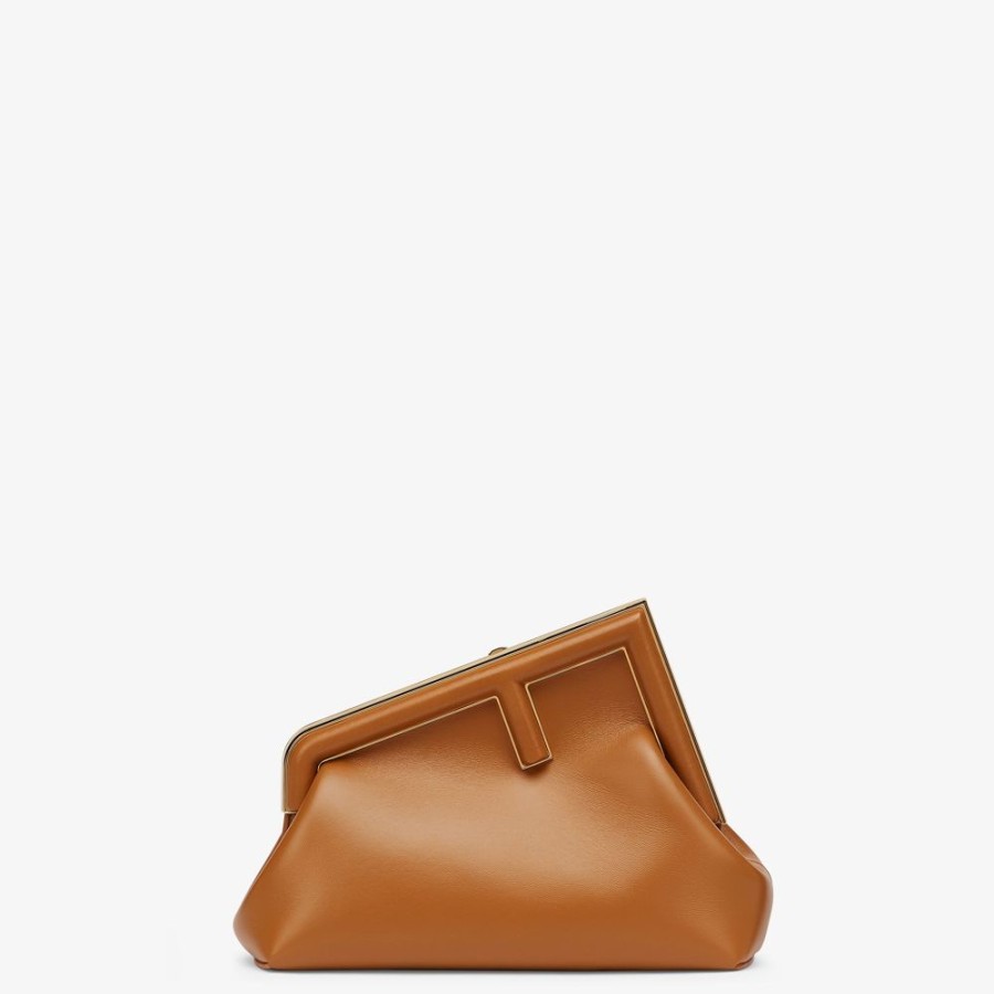 Donna Fendi Clutch E Pochette | Borsa In Pelle Marrone