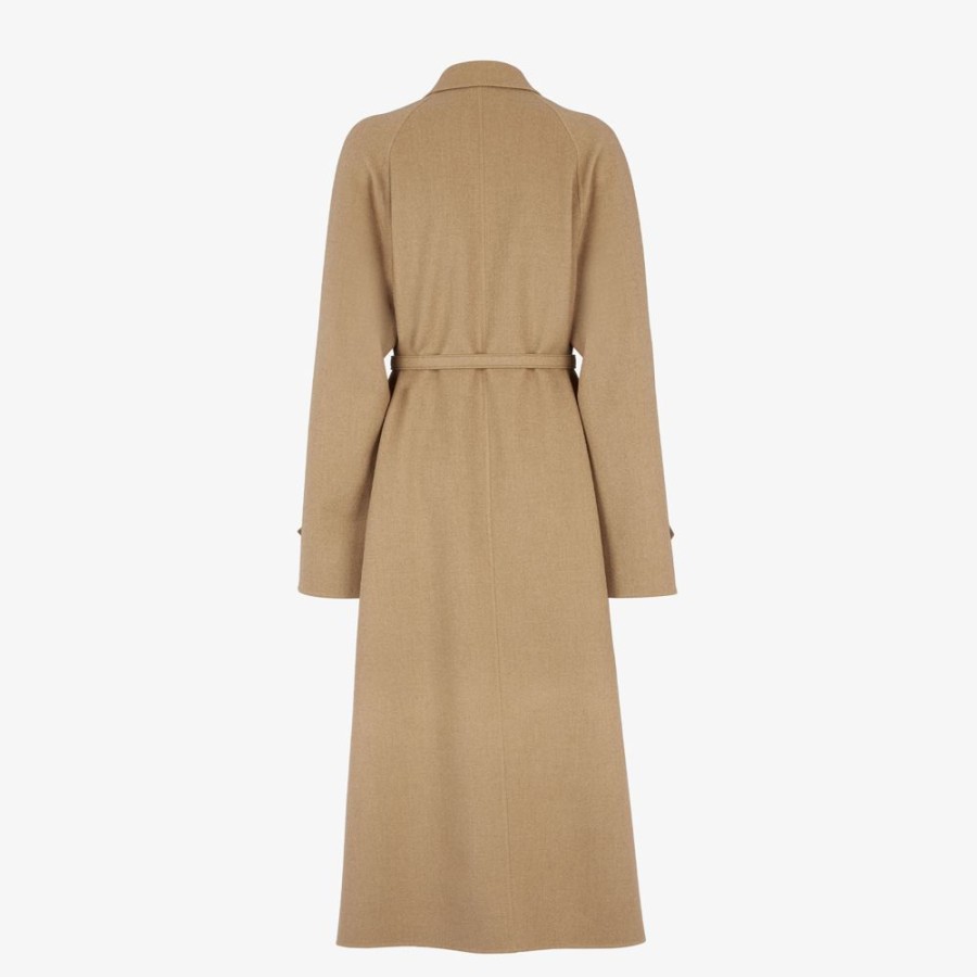 Donna Fendi Cappotti E Capispalla | Trench In Cashmere Beige