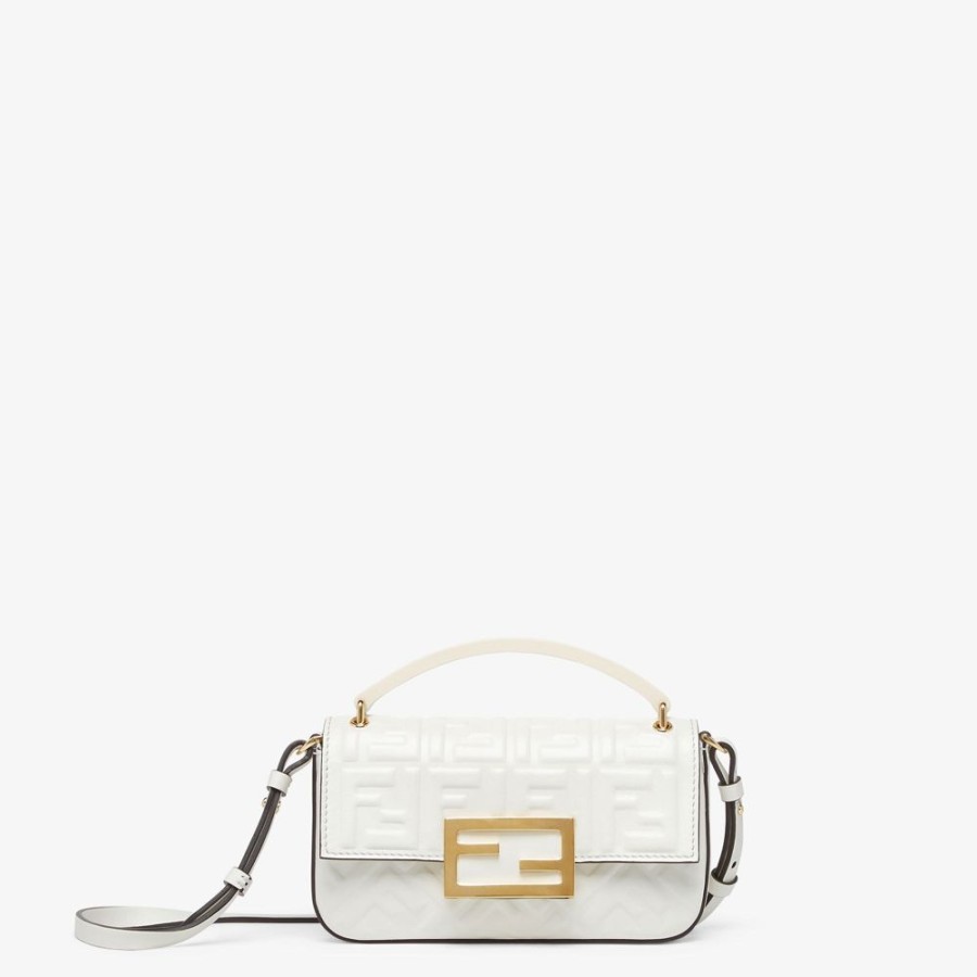 Donna Fendi Borse Mini | Pouch In Nappa Bianca