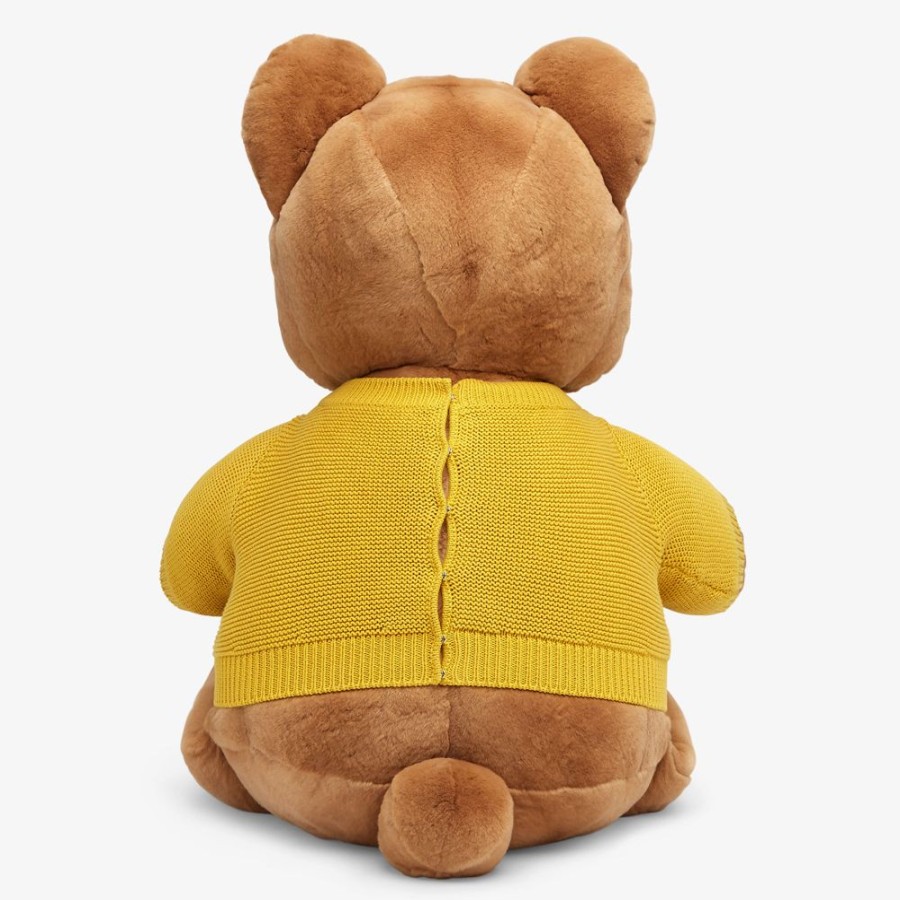 Bambini Fendi Accessori | Orso Gigante In Visone Epilato Color Miele