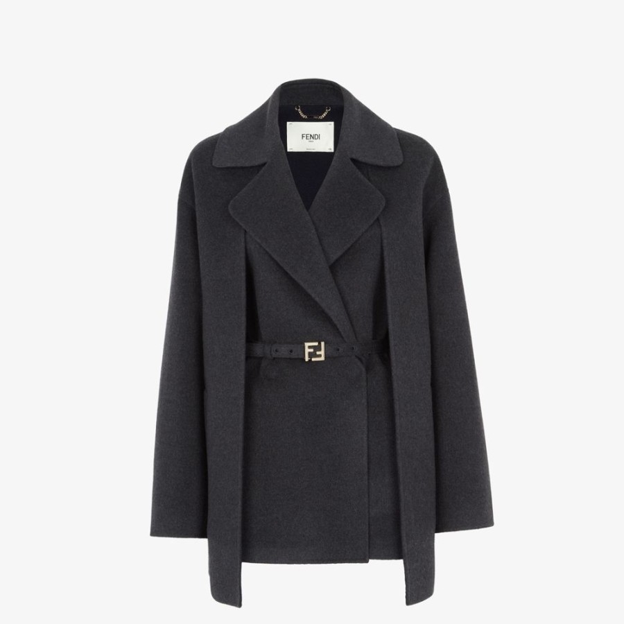 Donna Fendi Cappotti E Capispalla | Cappotto In Cashmere Grigio