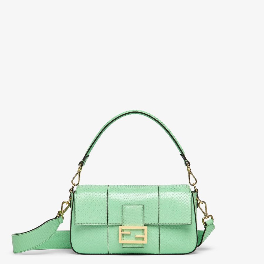 Donna Fendi Pelli Pregiate | Borsa In Pitone Verde