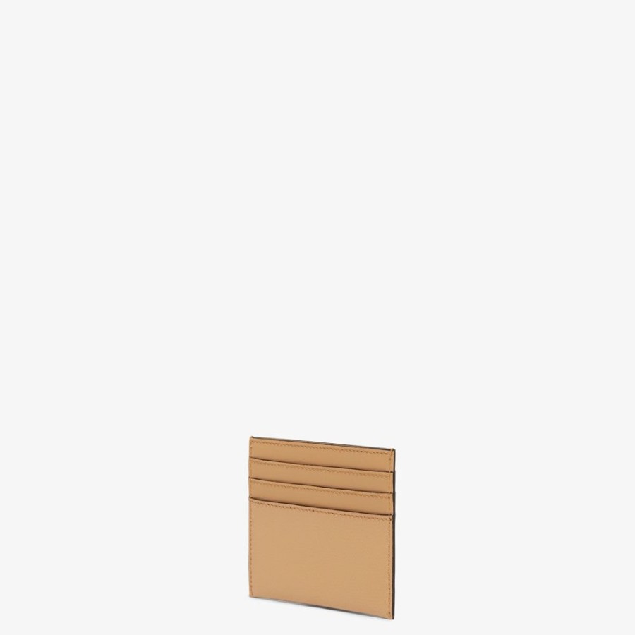 Donna Fendi Portacarte E Piccoli Accessori | Porta Carte Piatto In Pelle Beige