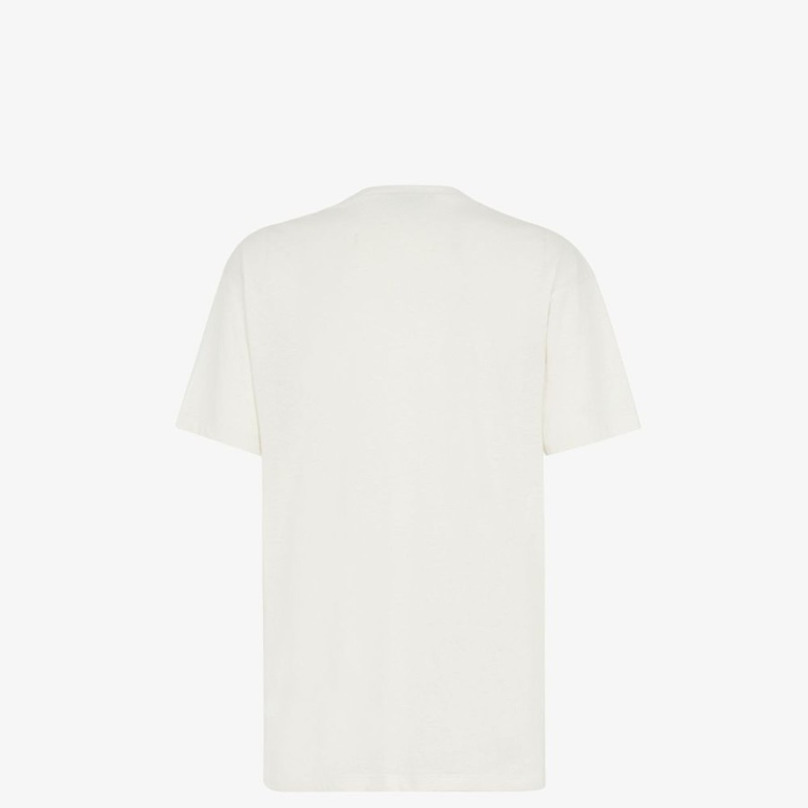 Donna Fendi T-Shirt E Felpe | T-Shirt In Jersey Bianco