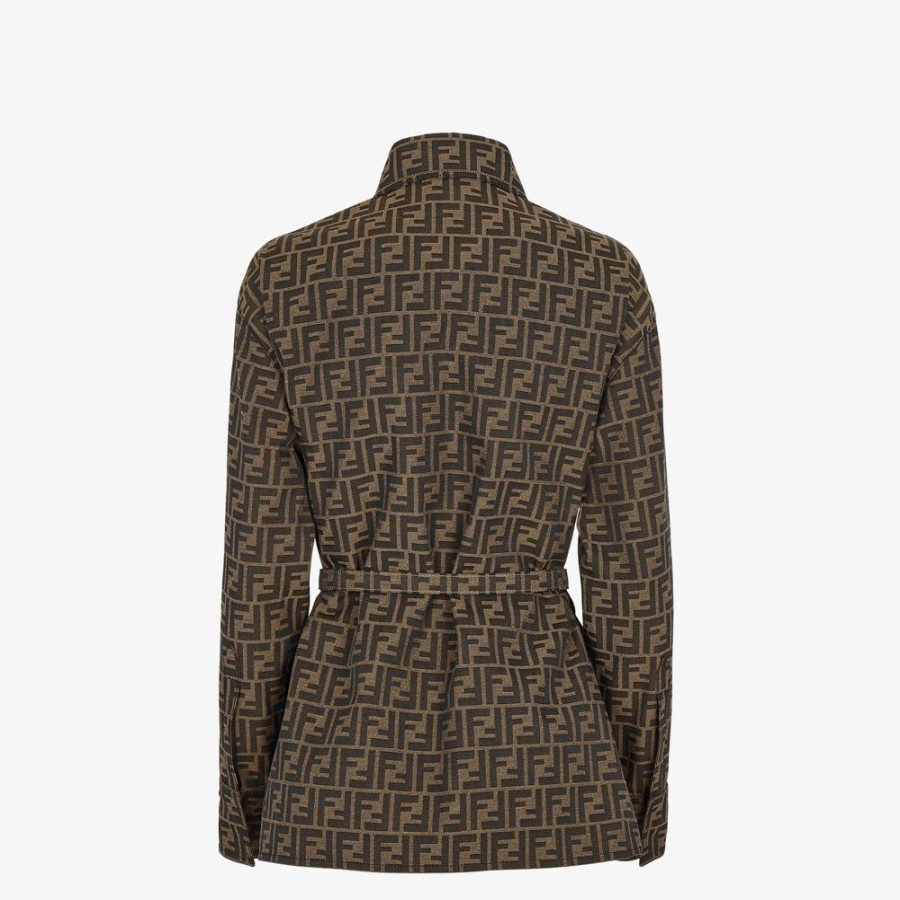 Donna Fendi Completi | Go-To Jacket In Canvas Marrone