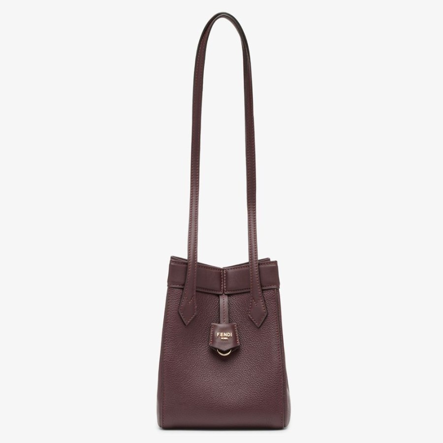 Donna Fendi Borse Mini | Minibag Trasformabile In Pelle Bordeaux