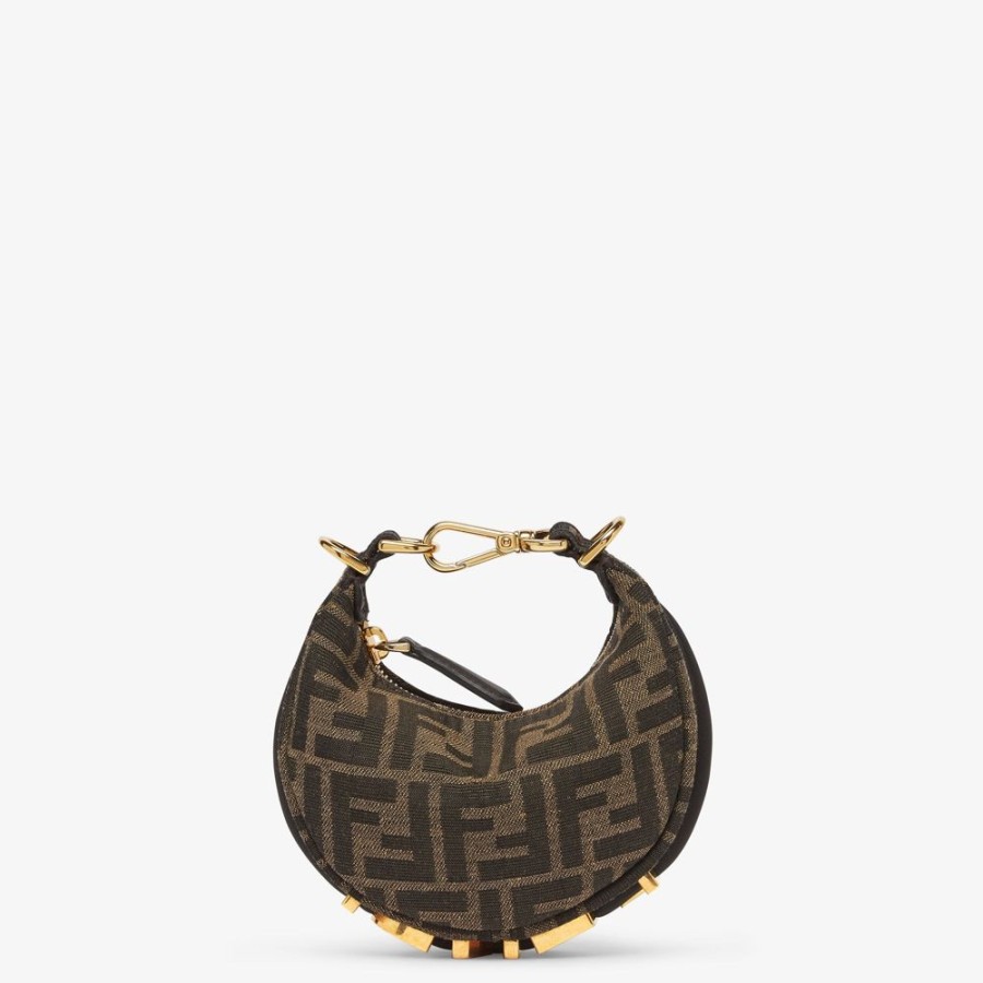 Donna Fendi Borse Hobo | Charm In Tessuto Marrone