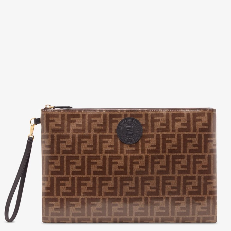 Donna Fendi Pouch | Pouch In Tessuto Marrone