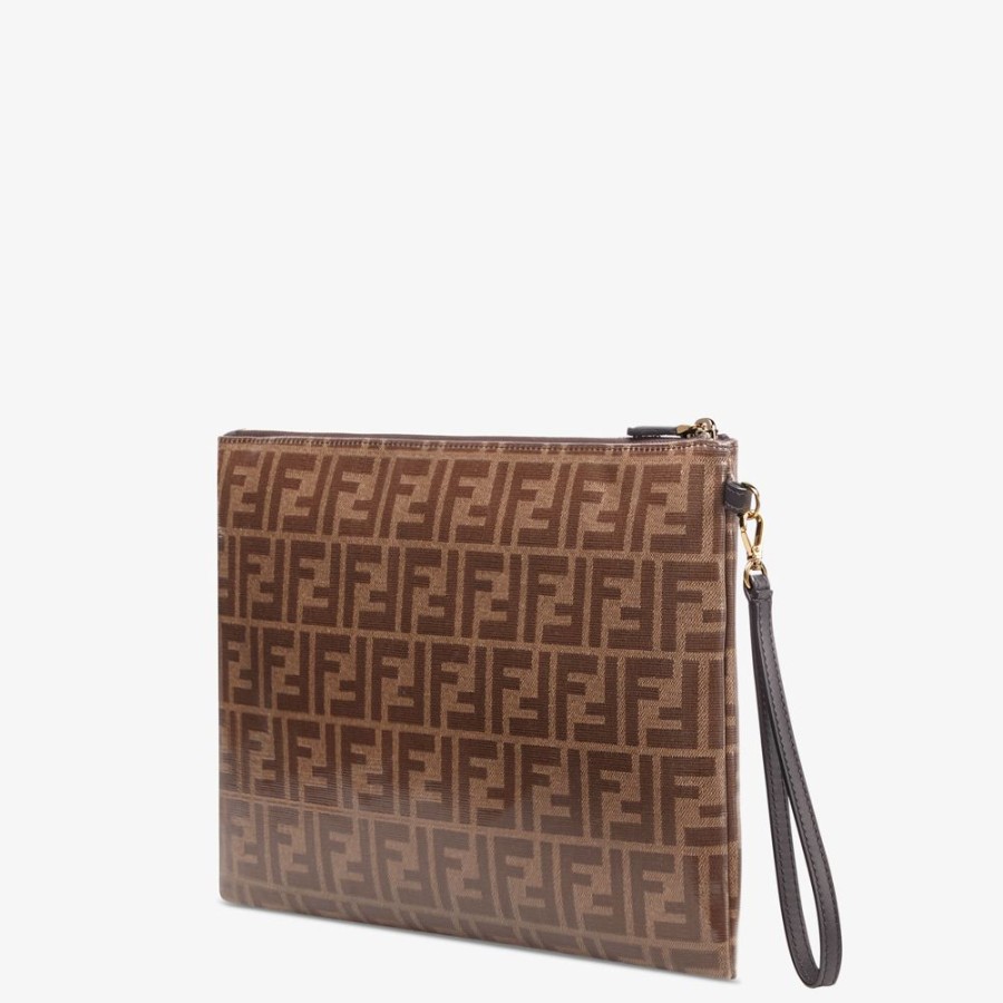 Donna Fendi Pouch | Pouch In Tessuto Marrone