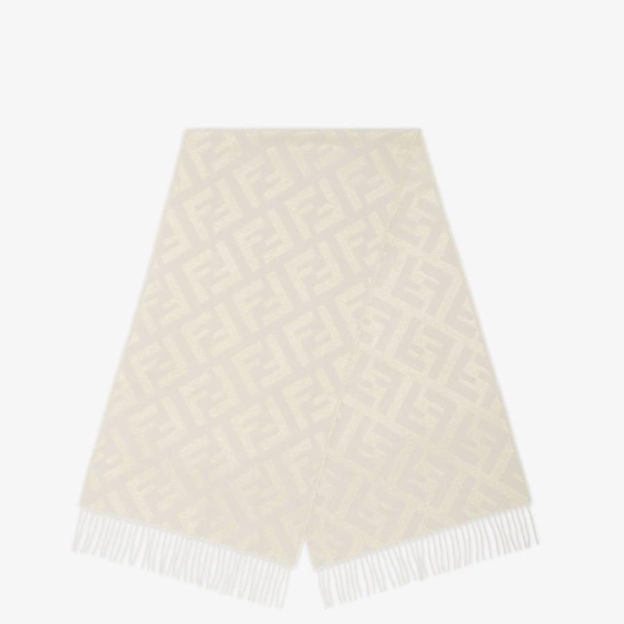 Donna Fendi Sciarpe E Poncho | Sciarpa In Cashmere Beige