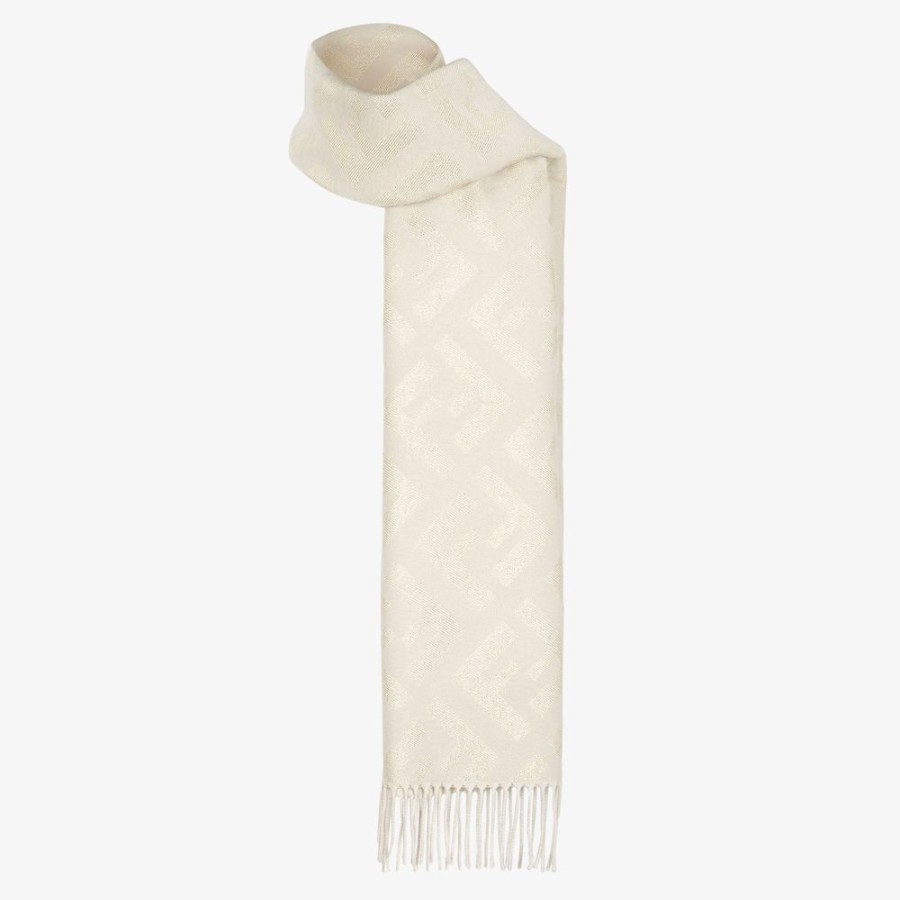 Donna Fendi Sciarpe E Poncho | Sciarpa In Cashmere Beige