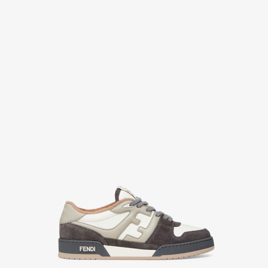 Uomo Fendi Sneakers | Low Top In Suede Grigia