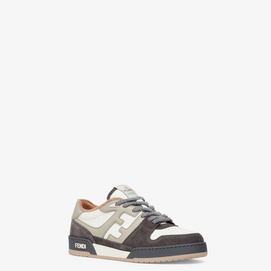 Uomo Fendi Sneakers | Low Top In Suede Grigia