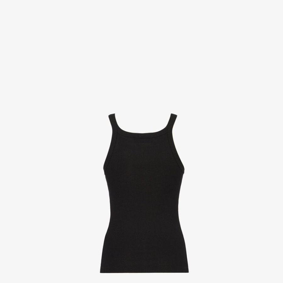 Donna Fendi Activewear | Top In Cotone Nero