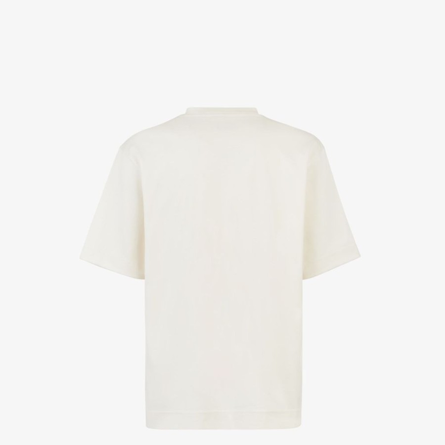 Uomo Fendi T-Shirt E Polo | T-Shirt In Jersey Bianco