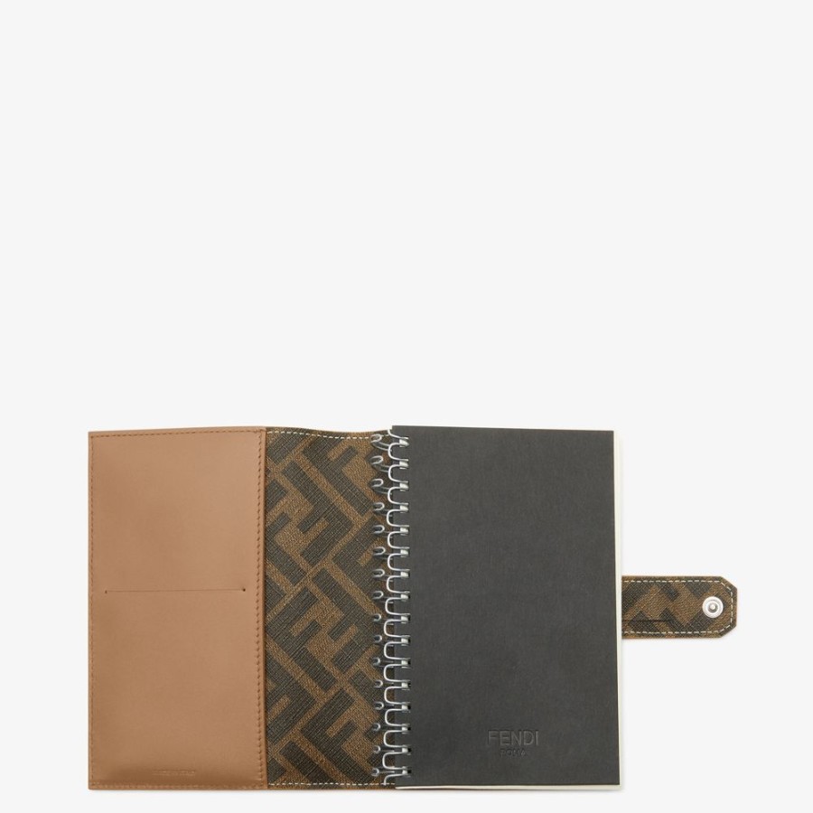 Uomo Fendi Viaggi E Lifestyle | Notebook In Pelle Beige