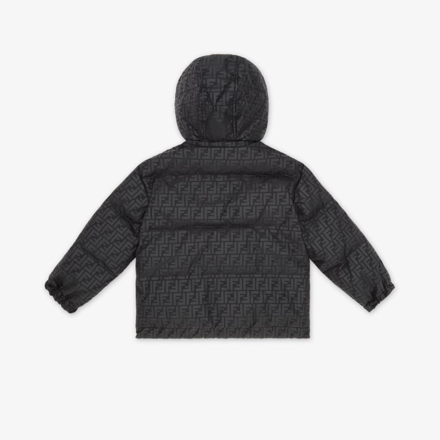 Bambini Fendi Abbigliamento | Piumino Junior In Nylon Nero