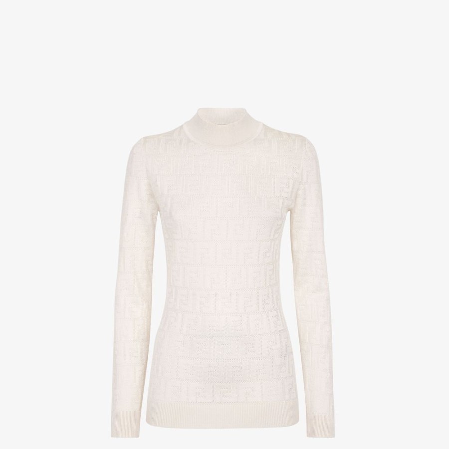 Donna Fendi Top E Camicie | Maglia In Tessuto Bianco