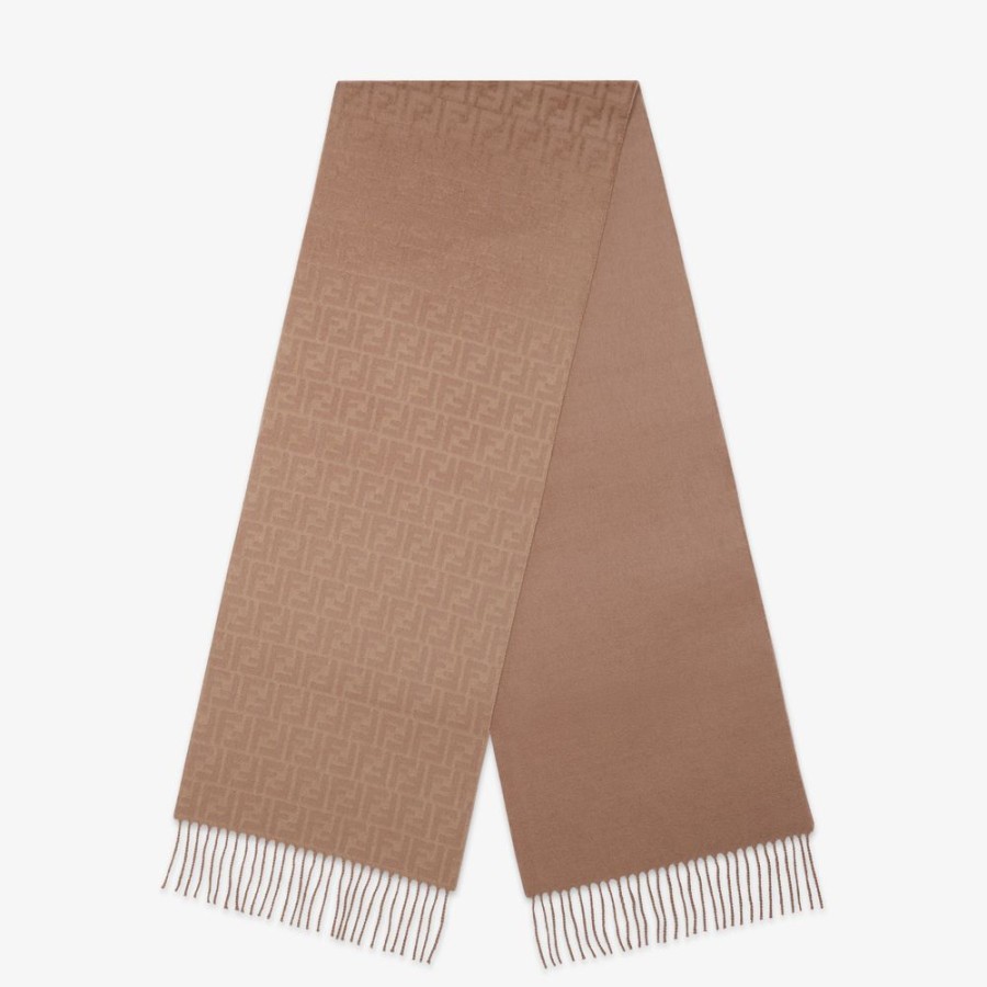 Donna Fendi Sciarpe E Poncho | Sciarpa In Lana E Cashmere Beige