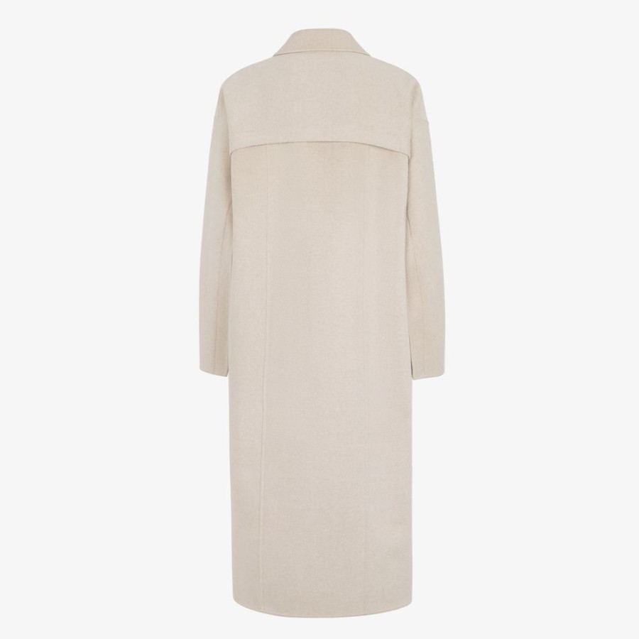 Donna Fendi Cappotti E Capispalla | Cappotto In Lana Beige