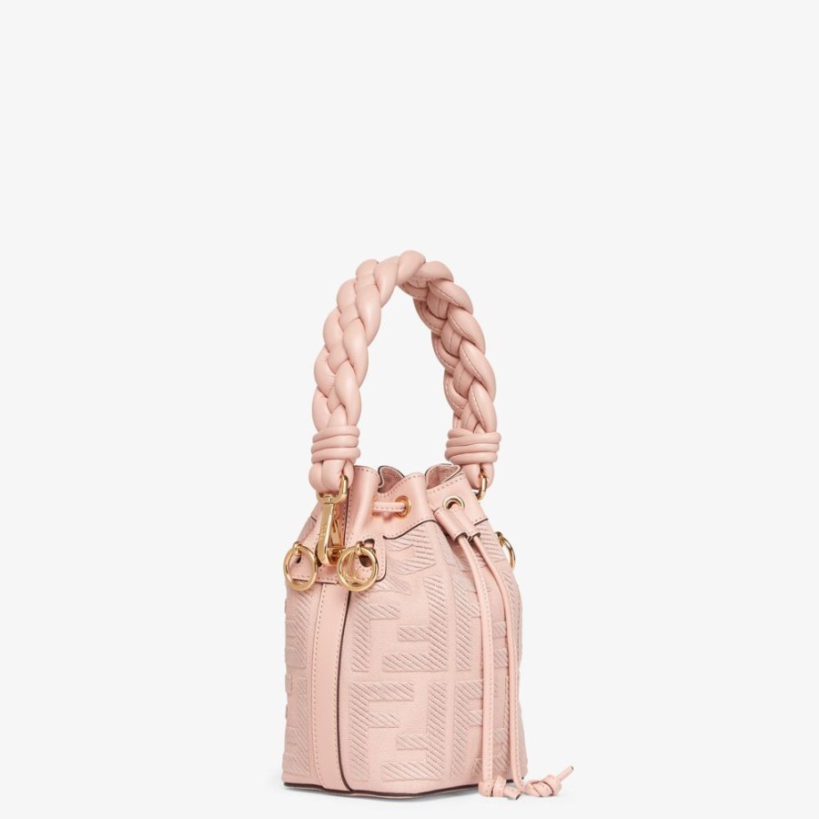 Donna Fendi Borse Mini | Minibag In Canvas Ff Rosa