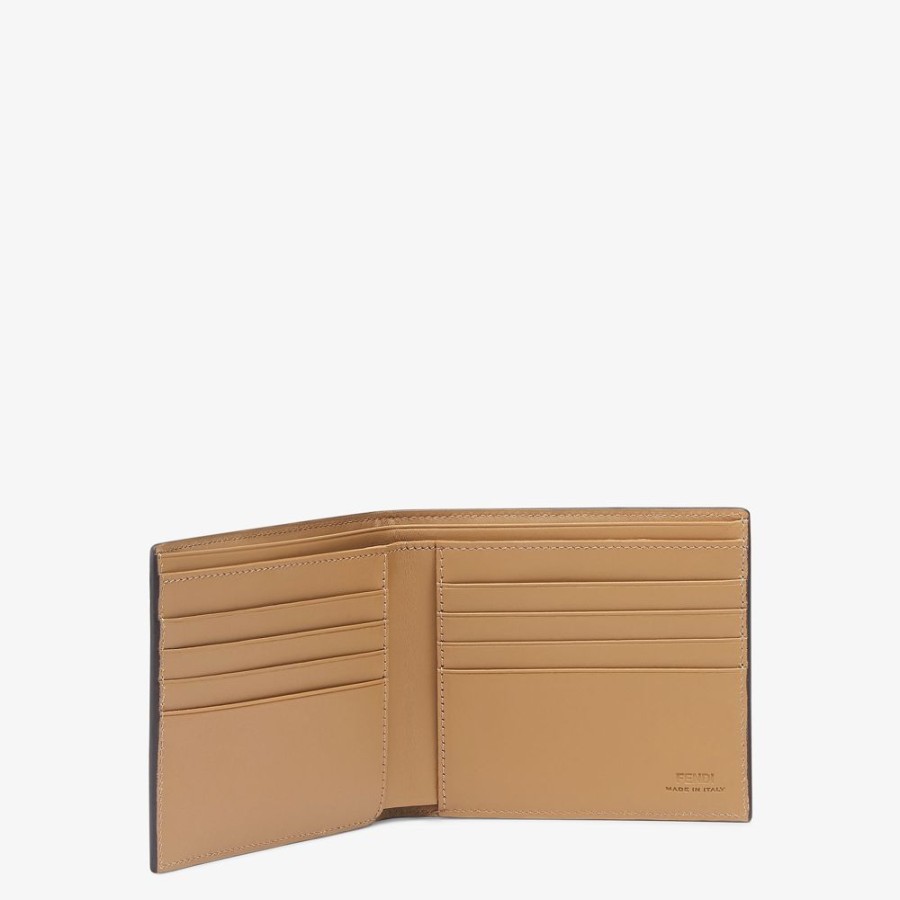 Uomo Fendi Portafogli | Bi-Fold In Tessuto Marrone