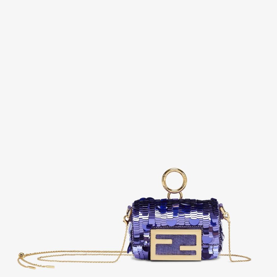 Donna Fendi Miniature Bags | Charm Con Paillettes Viola