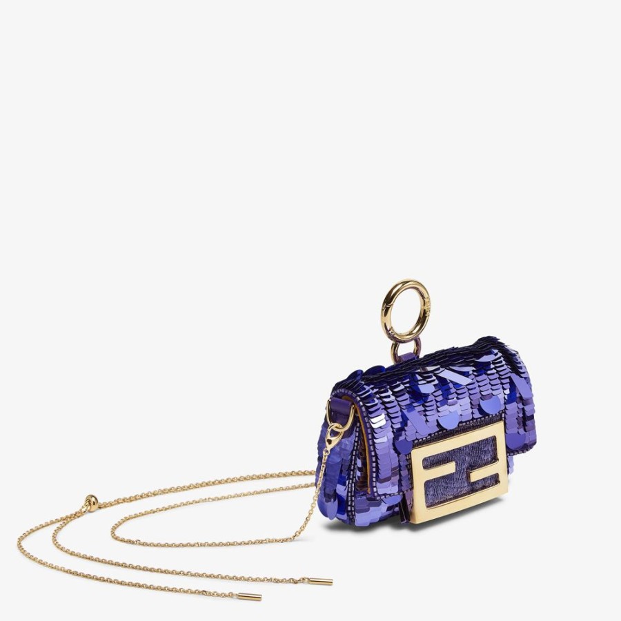 Donna Fendi Miniature Bags | Charm Con Paillettes Viola