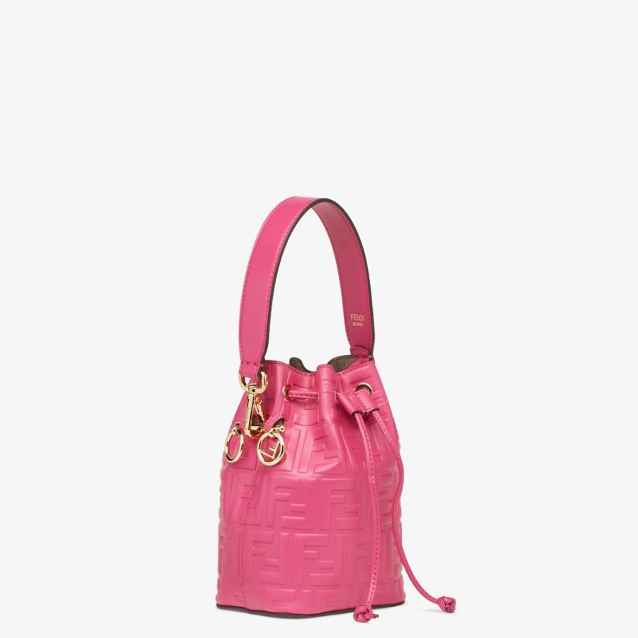 Donna Fendi Borse Mini | Minibag In Pelle Fucsia Con Motivo Ff