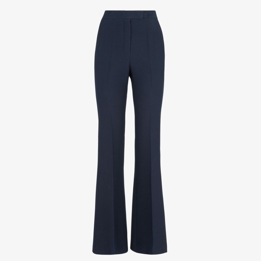 Donna Fendi Completi | Pantalone In Lana Seta Blu