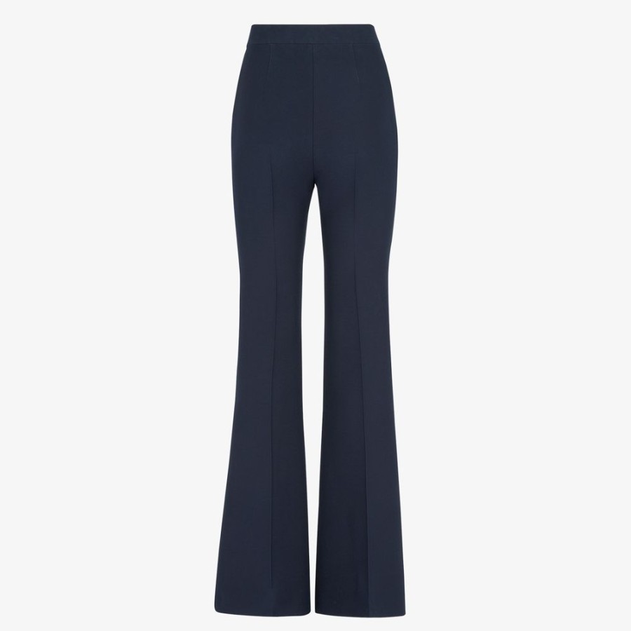 Donna Fendi Completi | Pantalone In Lana Seta Blu