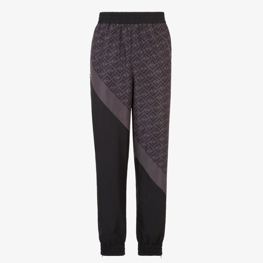 Uomo Fendi Activewear | Pantalone In Nylon Nero