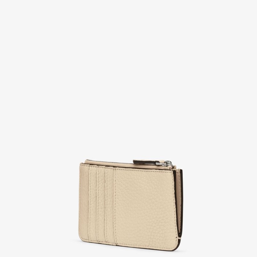 Donna Fendi Portacarte E Piccoli Accessori | Pouch In Pelle Beige