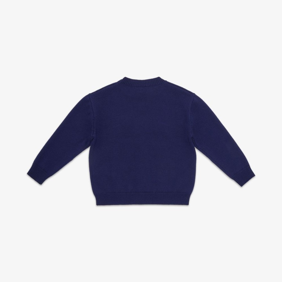 Bambini Fendi Abbigliamento | Maglione Junior In Lana Blu Navy