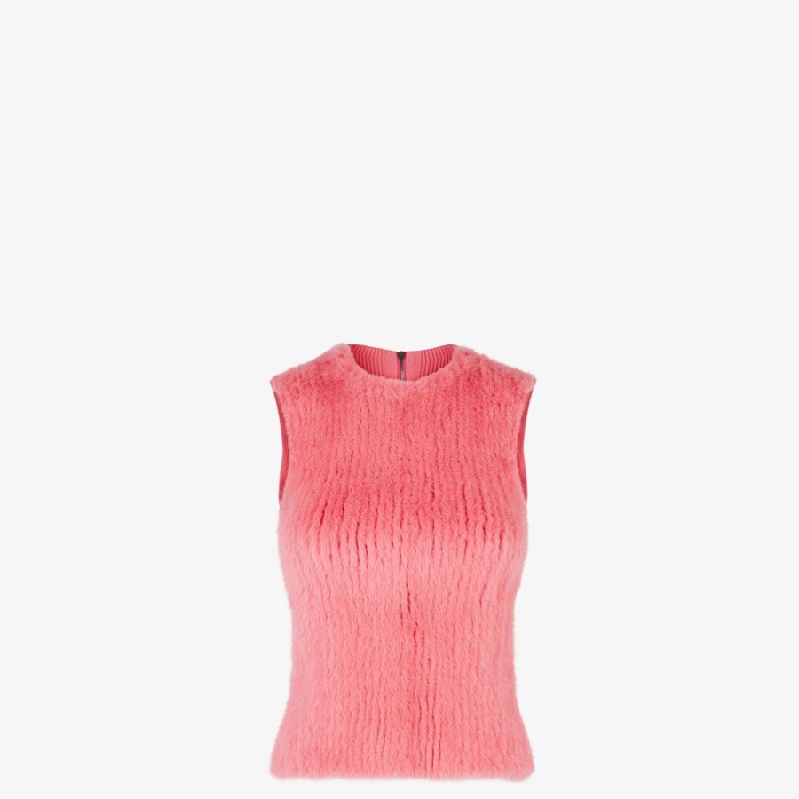 Donna Fendi Top E Camicie | Top In Visone Rosa